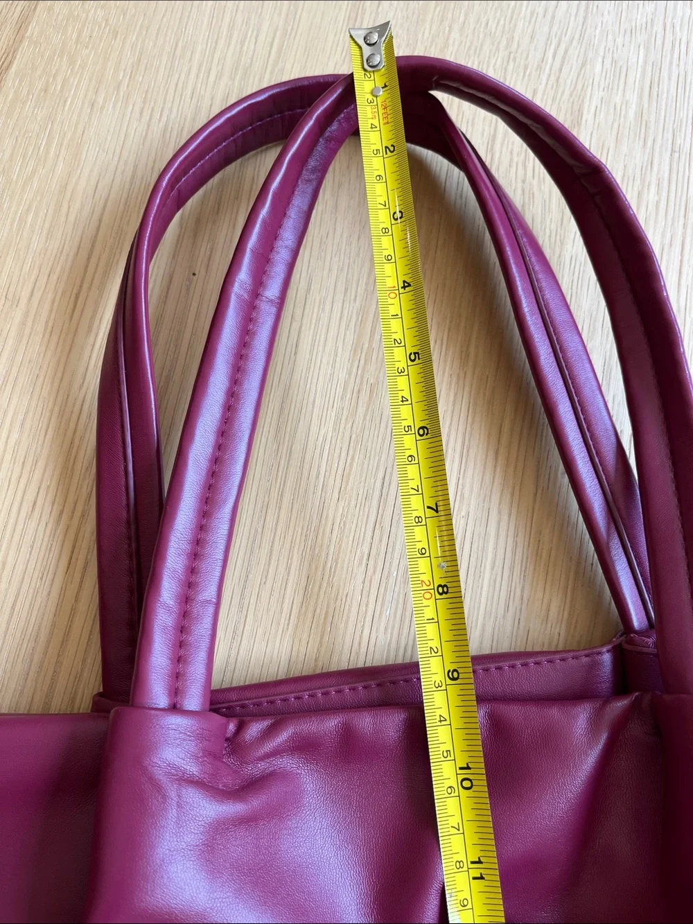Neiman Marcus Wine Faux-Leather Tote Bag